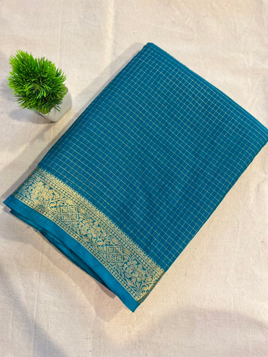 Semi mysore silk checks Zip & Go