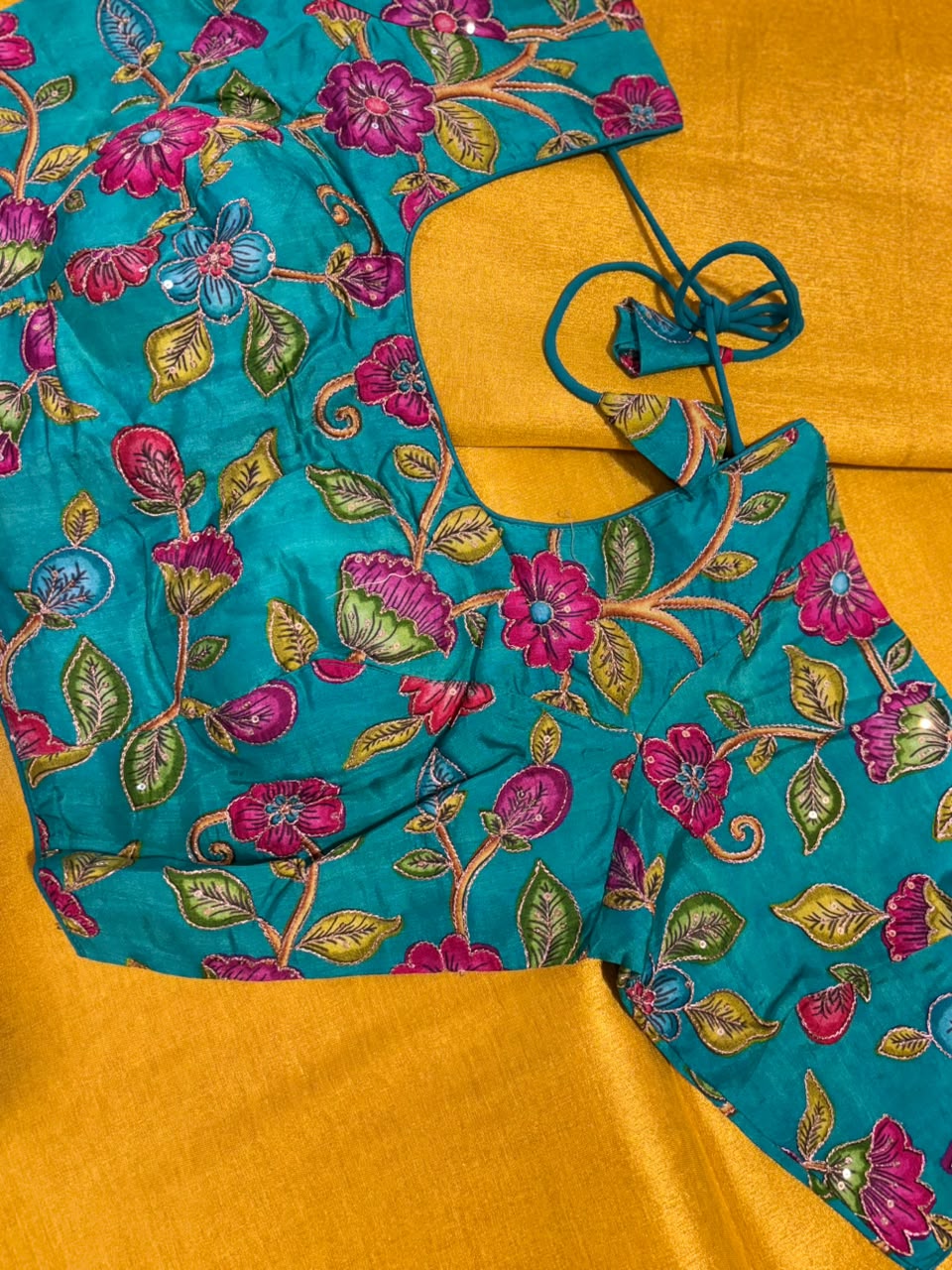 Tissue saree with readymade blouse