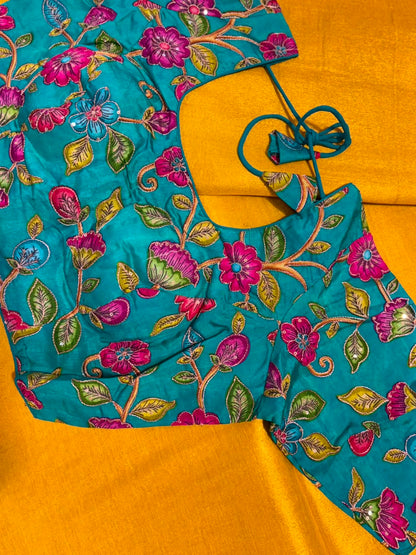 Tissue saree with readymade blouse