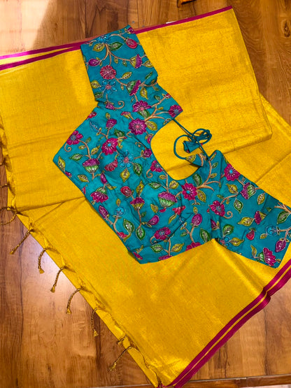 Tissue saree with readymade blouse