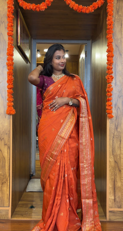 banarasi  micro checks saree