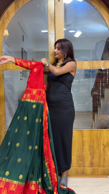 Mysore crepe silk gandaberunda border saree (Copy)