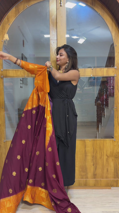 Mysore crepe silk temple  border saree (Copy)