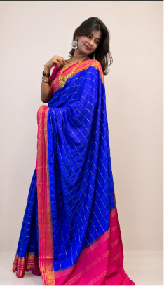 Mysore Crepe Silk Vintage Checks Saree