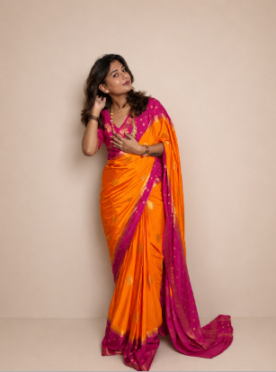 Mysore crepe silk gandaberunda border saree