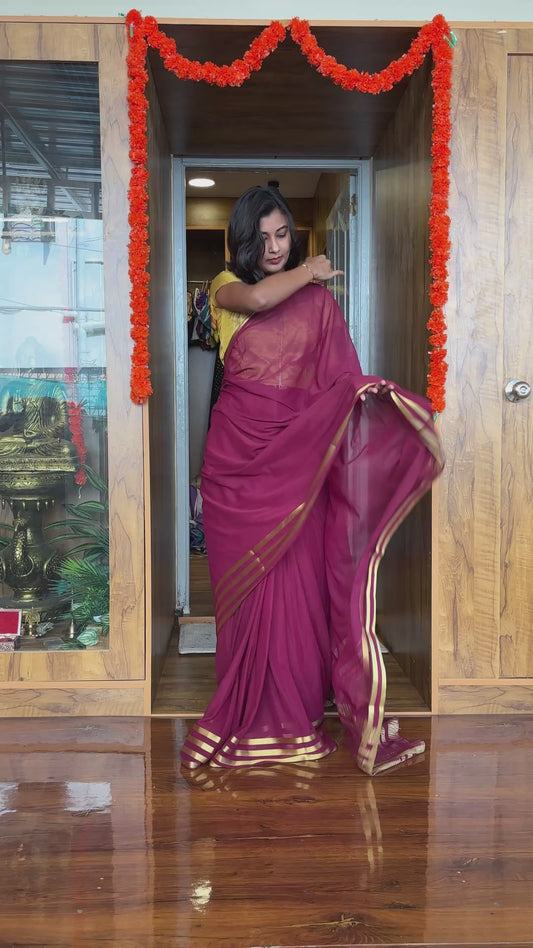 Maroon Mysore silk