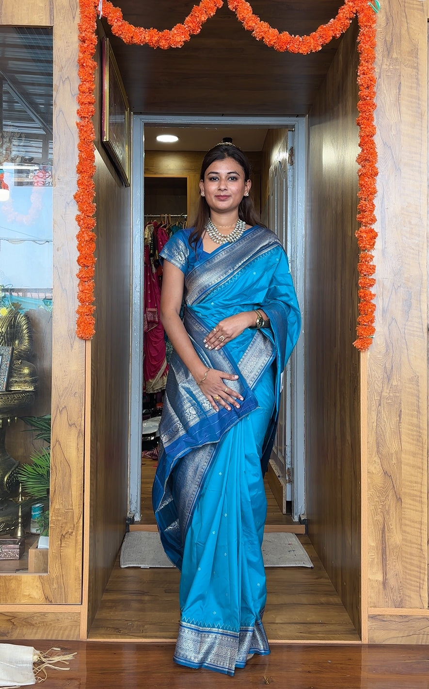 Soft silk saree with padded blouse