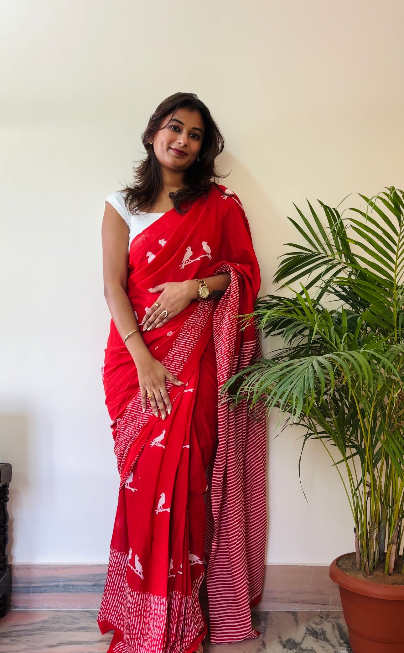 (MS) Cotton  T-shirt saree