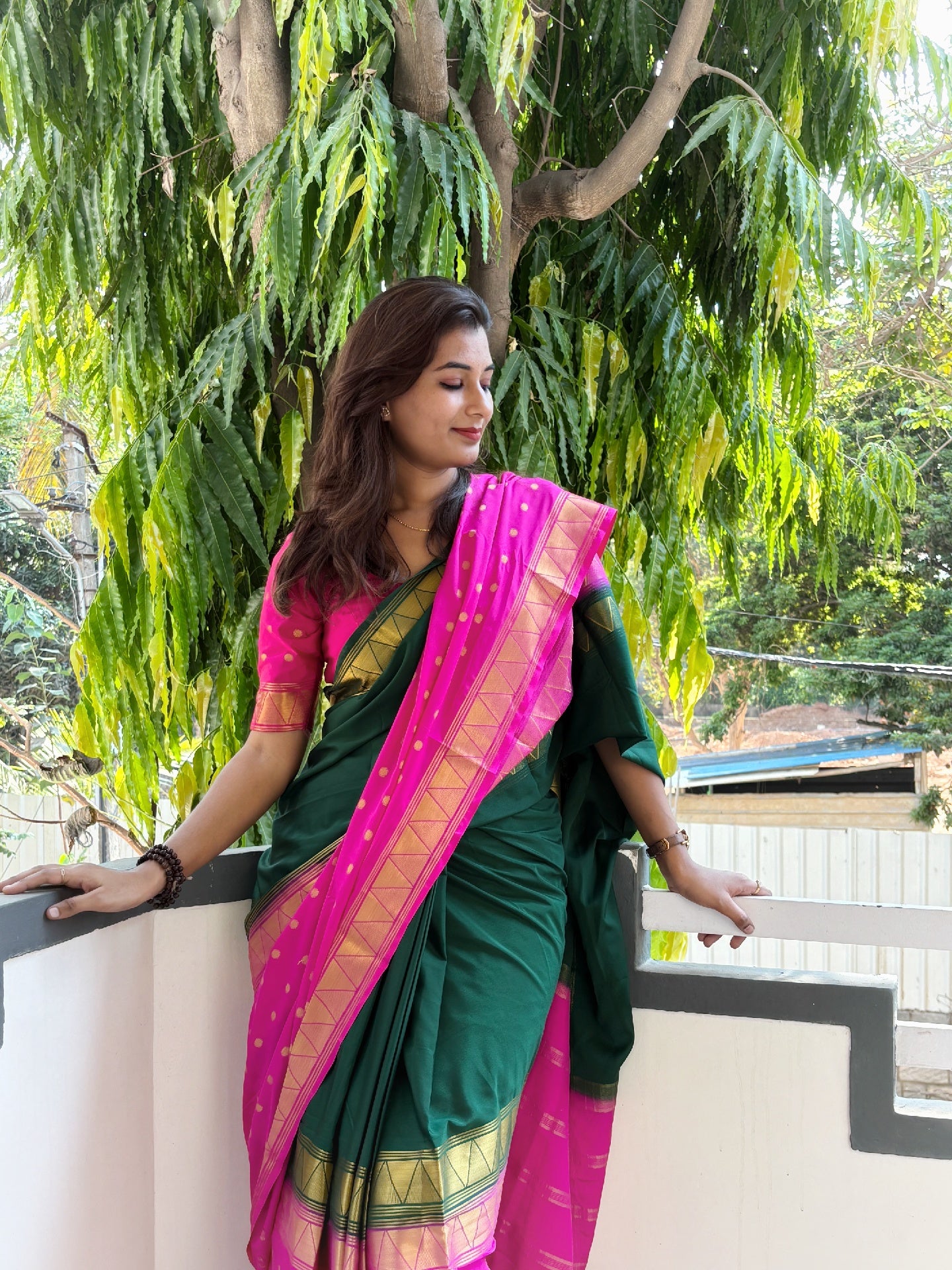 Semi crepe silk ready to wear saree