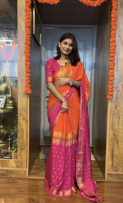 Semi crepe silk ready to wear saree