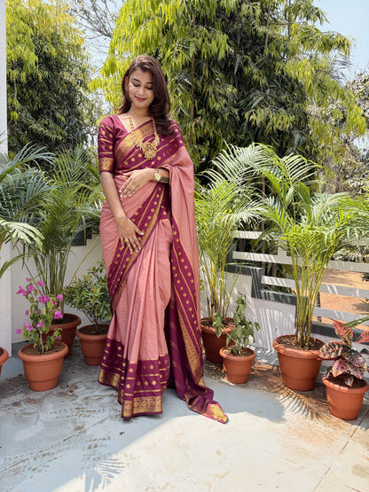 Semi Mysore silk checks contrast