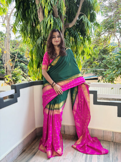 Semi crepe silk ready to wear saree