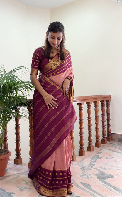 Semi Mysore silk checks contrast