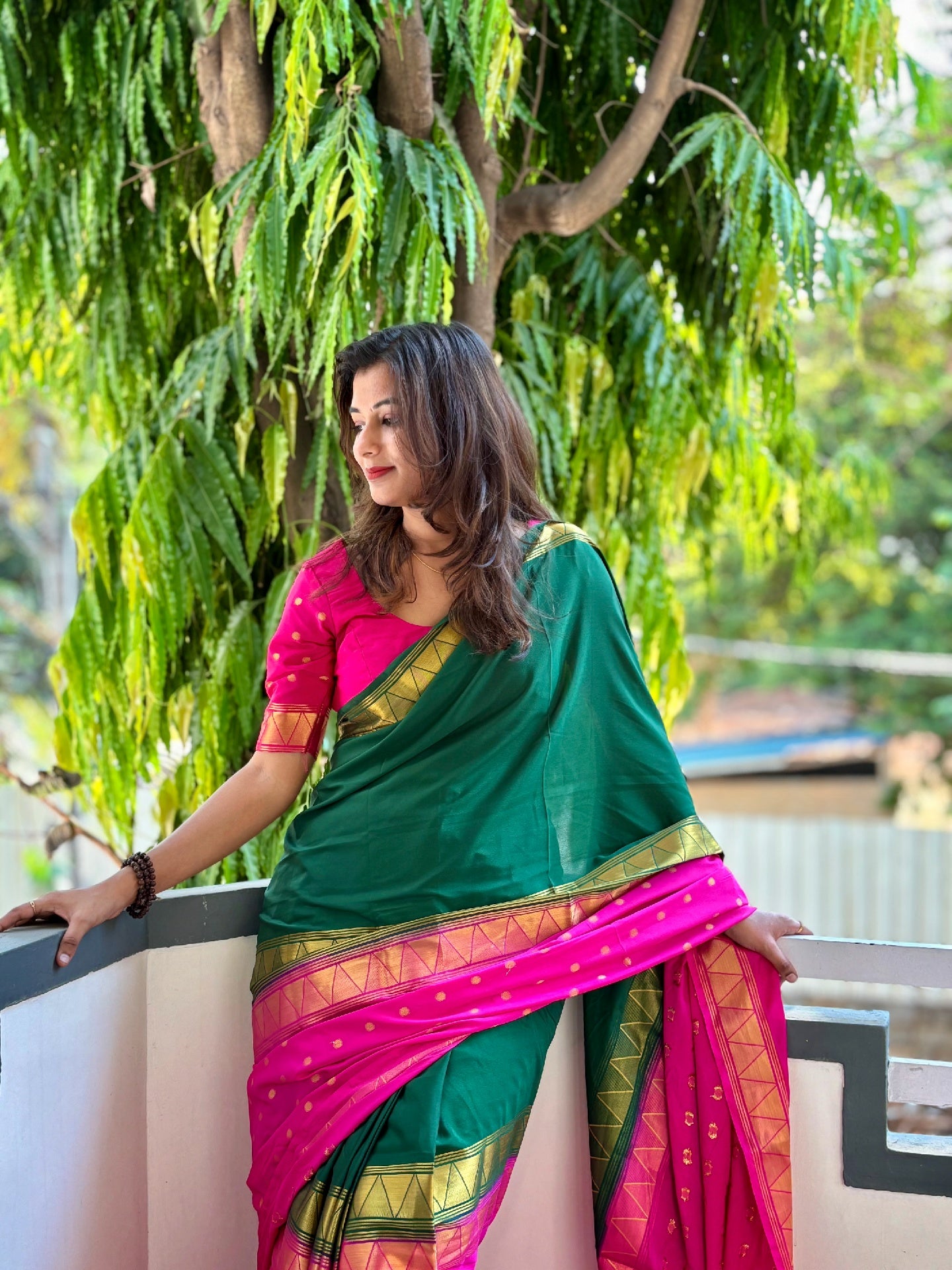 Semi crepe silk ready to wear saree