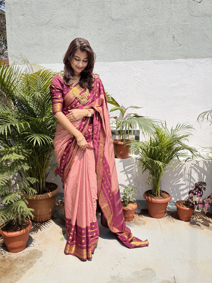 Semi Mysore silk checks contrast